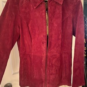 NWT Dennis Basso Genuine Leather Jacket in garnet - ladies XS